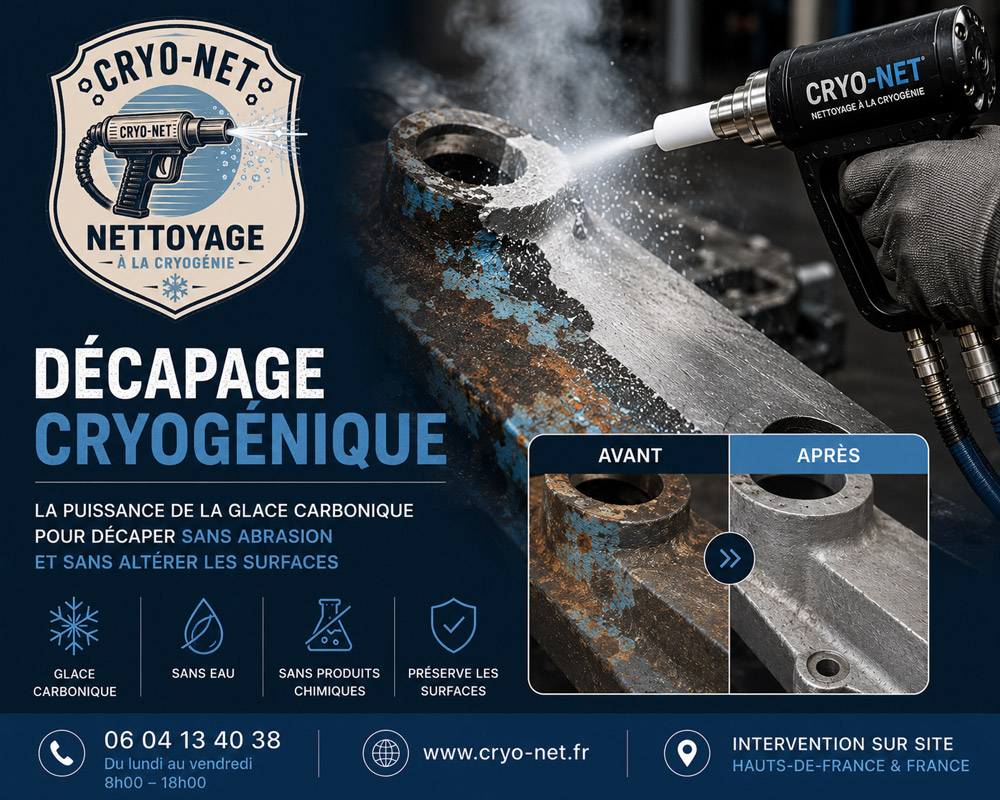 Décapage cryogénique de peinture, colle et résidus - Cryo-net Nord Hauts-de-France