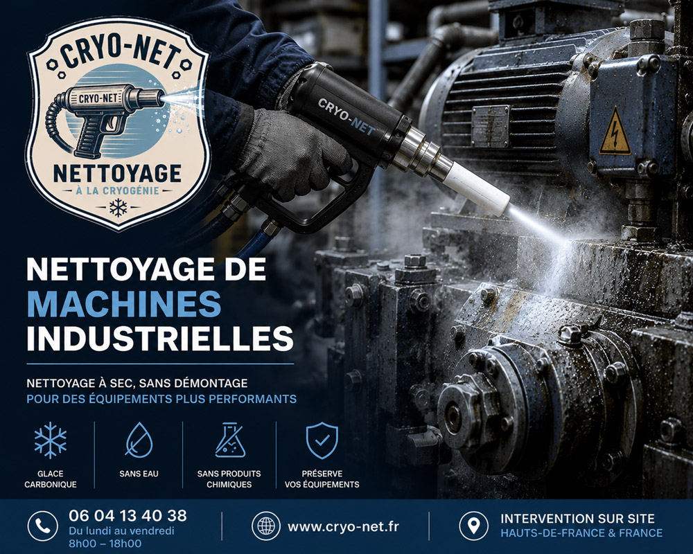 Nettoyage cryogénique de machines industrielles - Cryo-net Nord Hauts-de-France